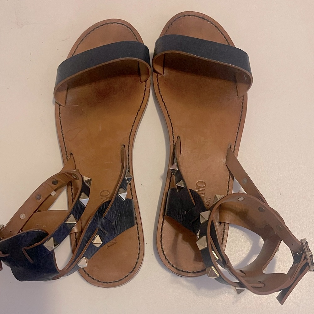 Valentino Black and Tan Sandals